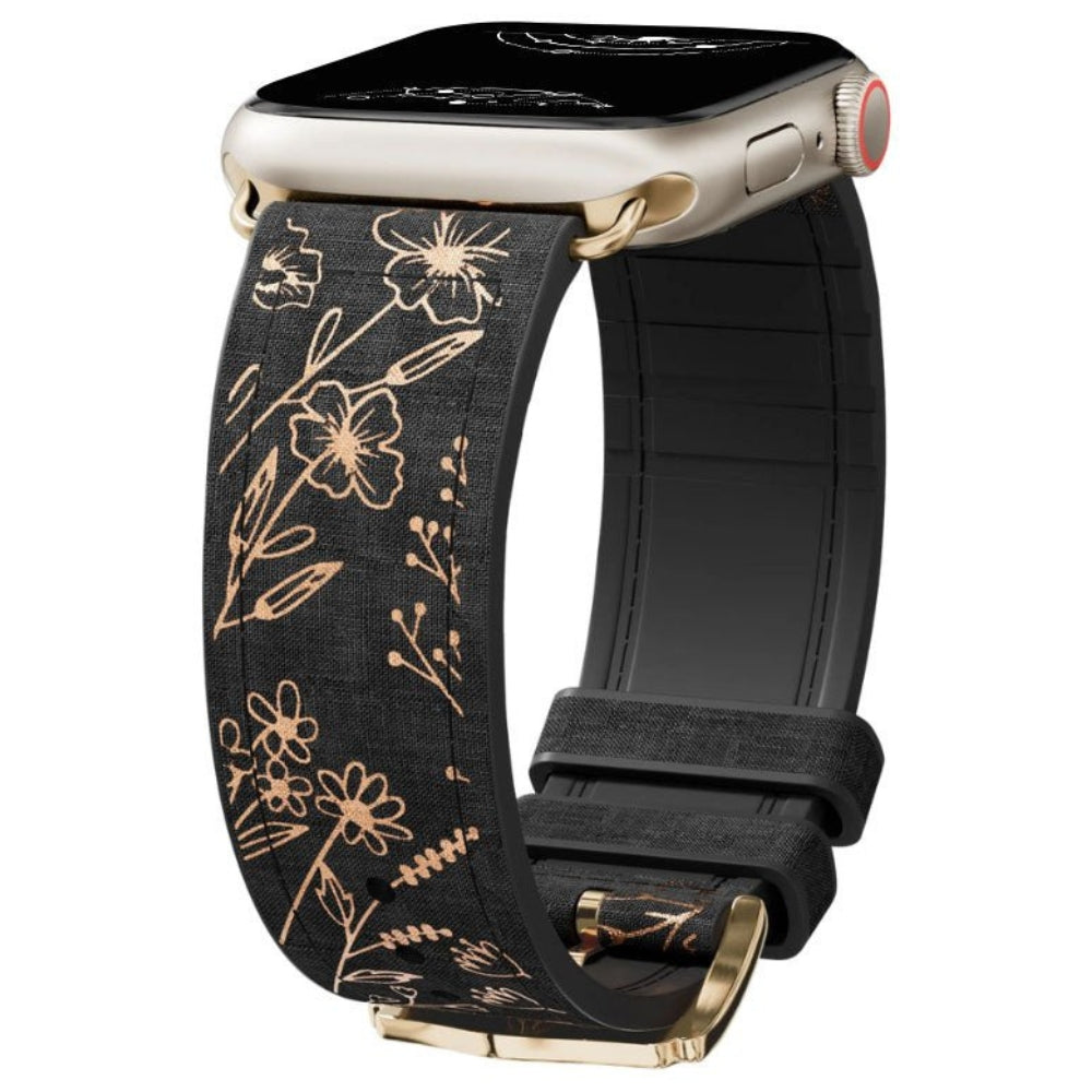 Satura Engraved Flower Silicone Band - Astra Straps