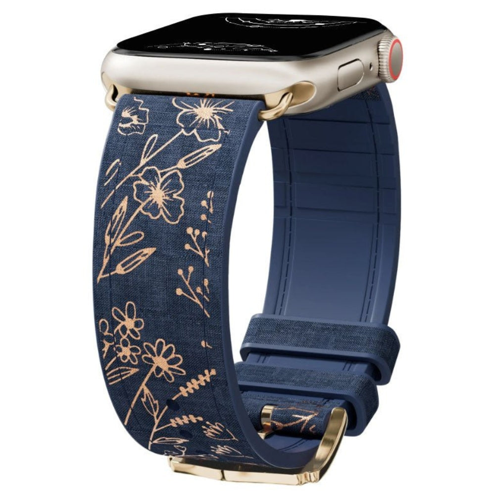 Satura Engraved Flower Silicone Band - Astra Straps