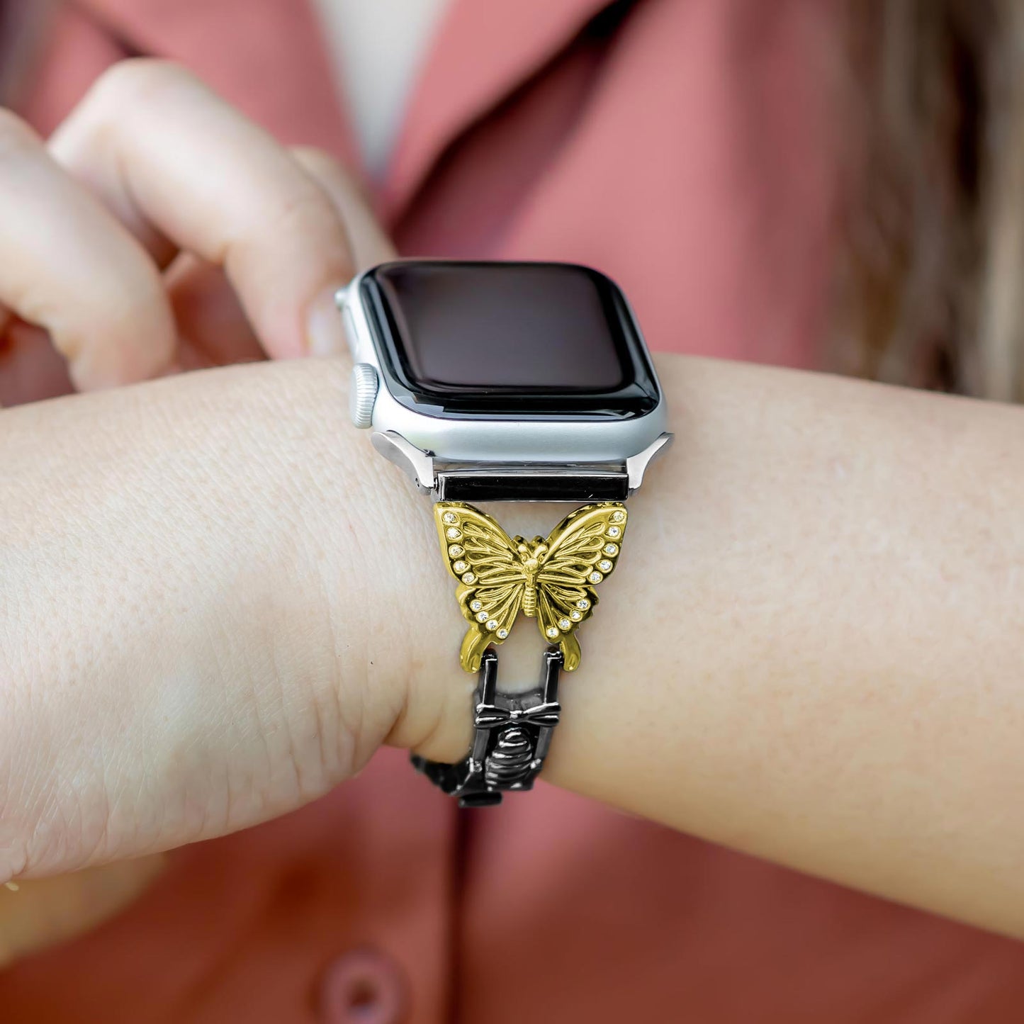 Amabilis Diamant-Schmetterlingsarmband aus Edelstahl