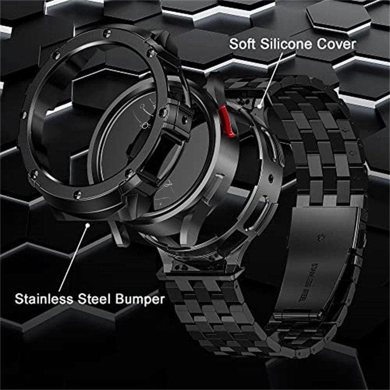 Carui Stainless Steel Band With Case for Galaxy Watch 5 Pro - Astra Straps