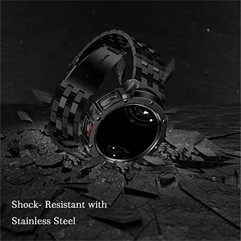 Carui Stainless Steel Band With Case for Galaxy Watch 5 Pro - Astra Straps
