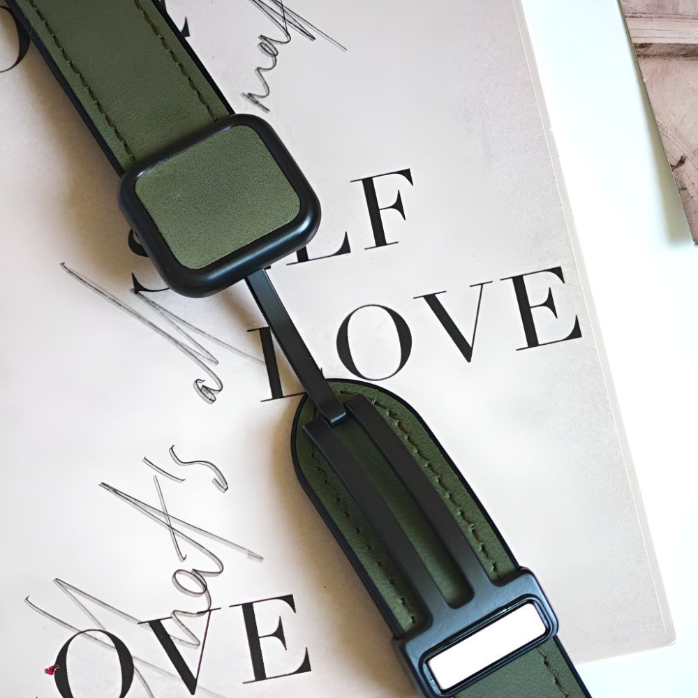 Confero Genuine Leather Band With Silicone Magnetic Buckle - Astra Straps