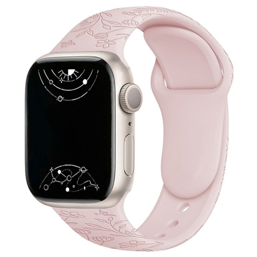 Flos Graviertes Silikon Armband