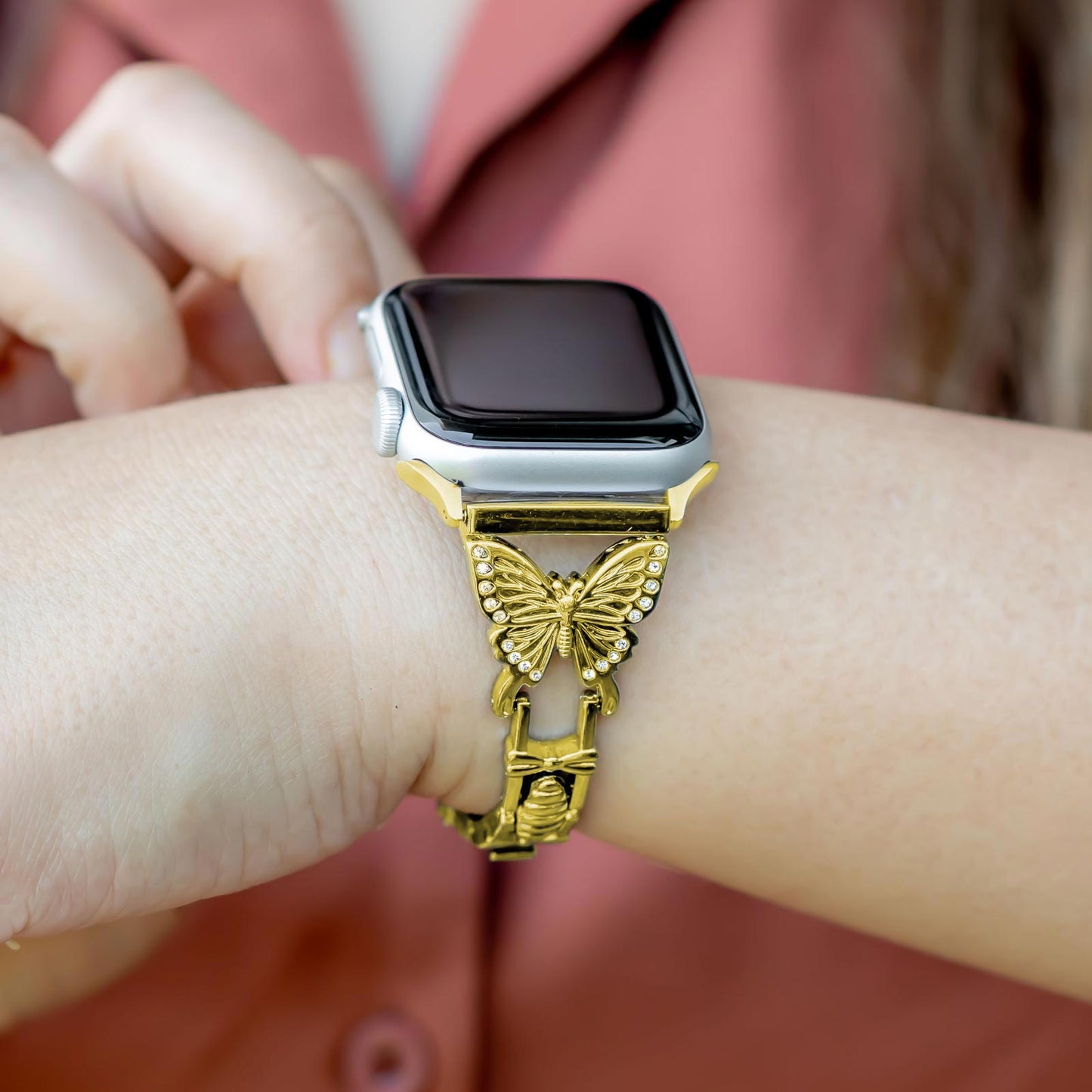 Amabilis Diamant-Schmetterlingsarmband aus Edelstahl