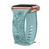 Levo Floral Engraved Silicone Loop Band - Astra Straps
