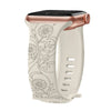 Levo Floral Engraved Silicone Loop Band - Astra Straps