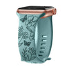 Levo Floral Engraved Silicone Loop Band - Astra Straps