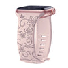 Levo Floral Engraved Silicone Loop Band - Astra Straps