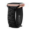 Levo Floral Engraved Silicone Loop Band - Astra Straps