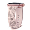 Levo Floral Engraved Silicone Loop Band - Astra Straps
