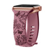 Levo Floral Engraved Silicone Loop Band - Astra Straps
