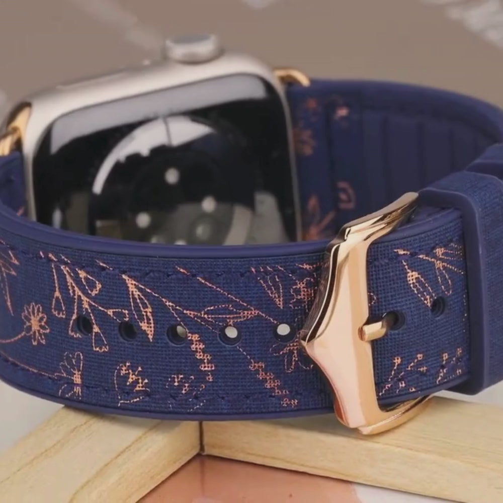 Satura Engraved Flower Silicone Band - Astra Straps