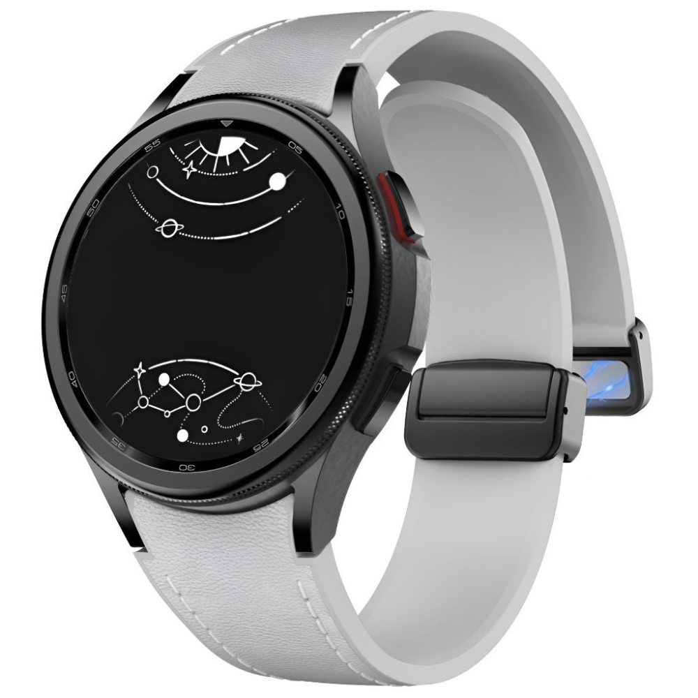 Plurimi Echtes Leder und Silikon Galaxy Armband