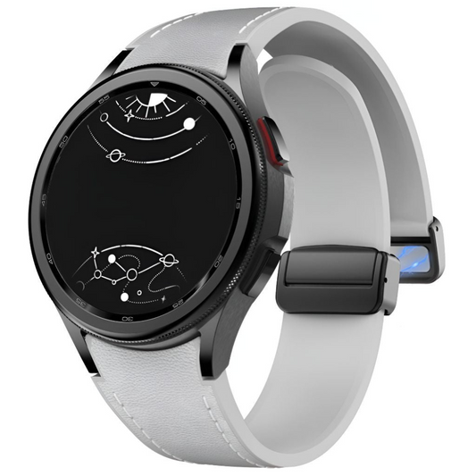 Plurimi Echtes Leder und Silikon Galaxy Armband