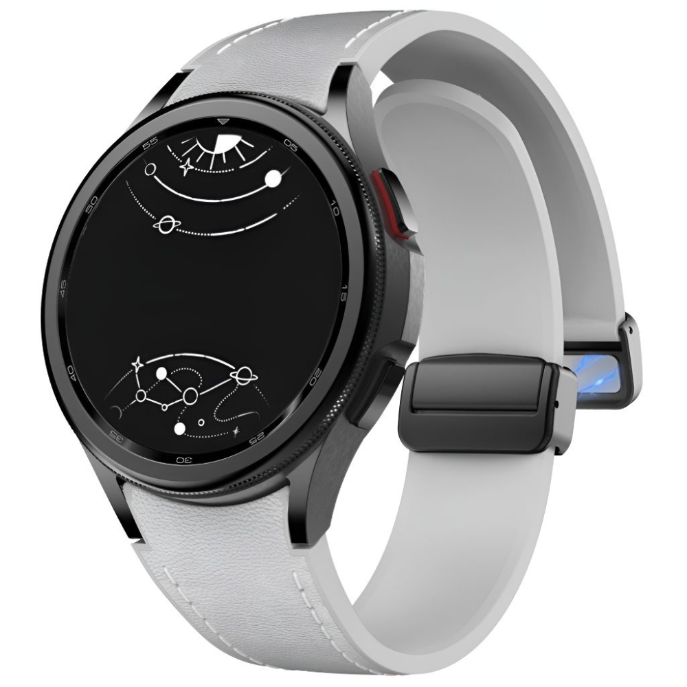 Plurimi Echtes Leder und Silikon Galaxy Armband