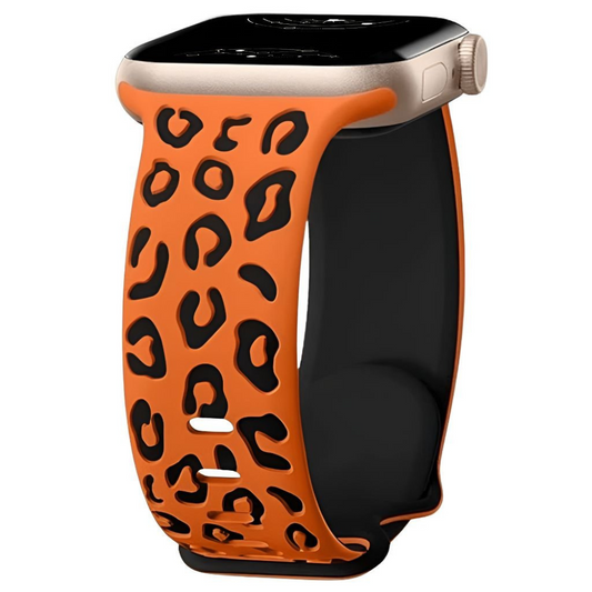 Obvius Silikon Armband mit eingraviertem Leoparden-Muster