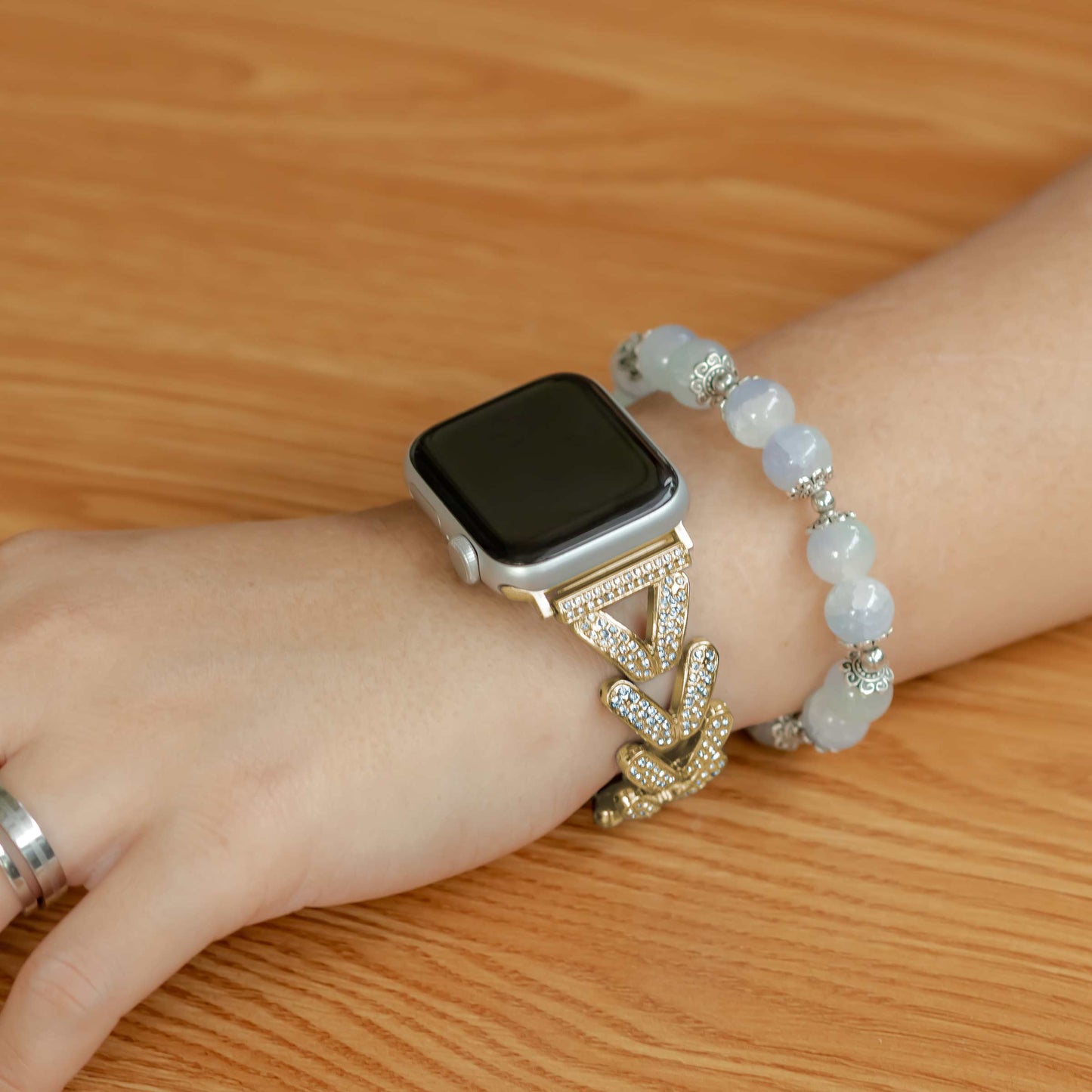 Polleo Diamond Bedazzled Luxus Stahl Armband