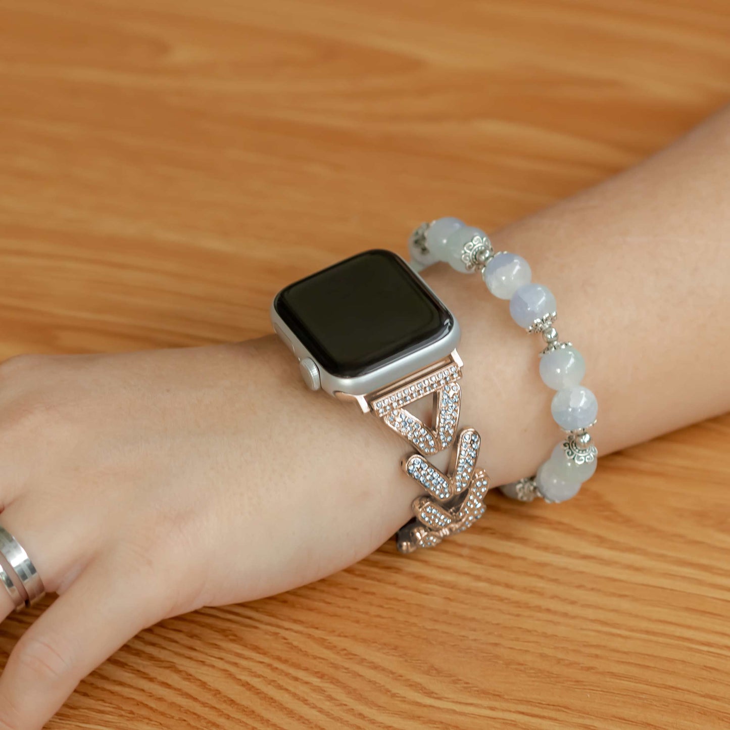 Polleo Diamond Bedazzled Luxus Stahl Armband