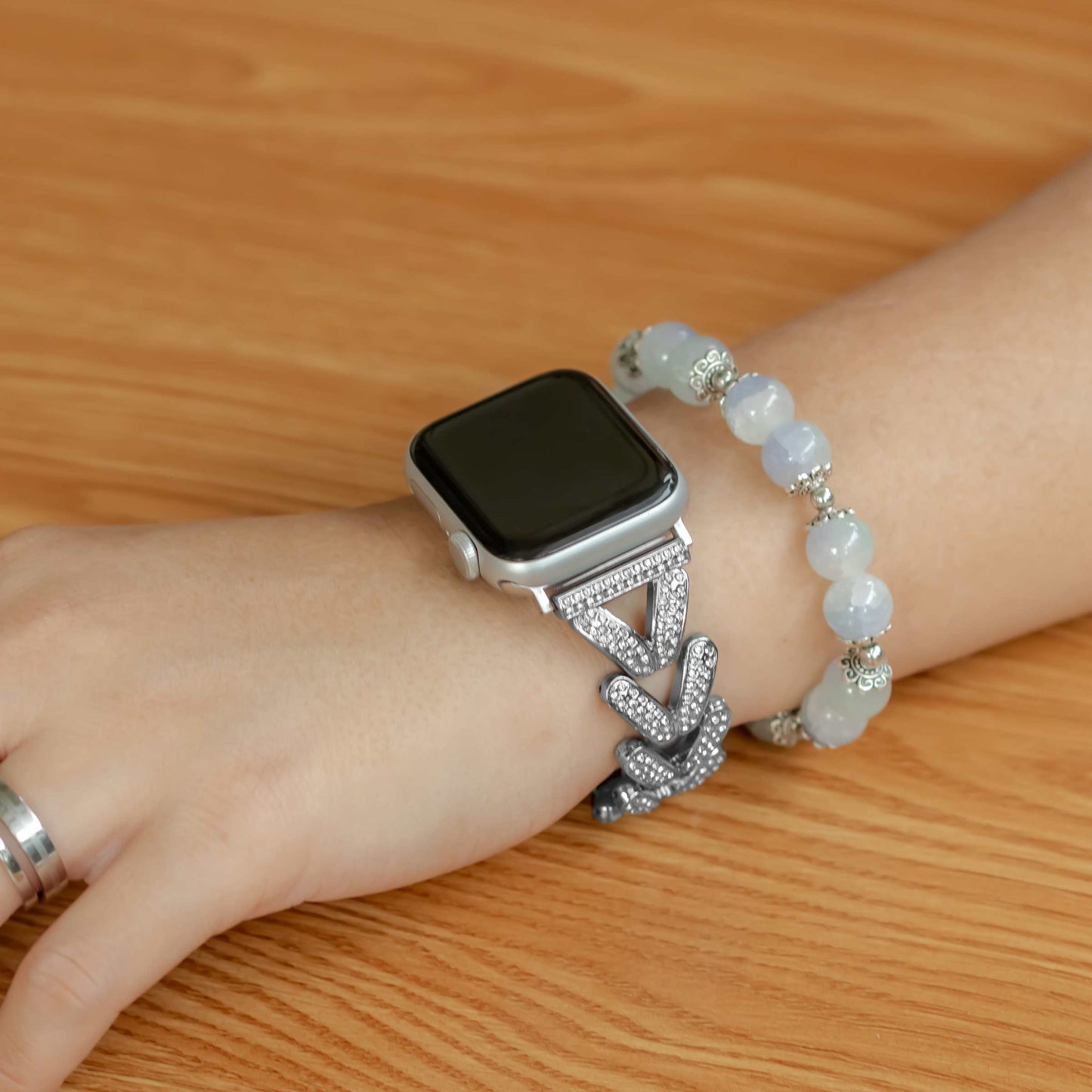 Polleo Diamond Bedazzled Luxus Stahl Armband