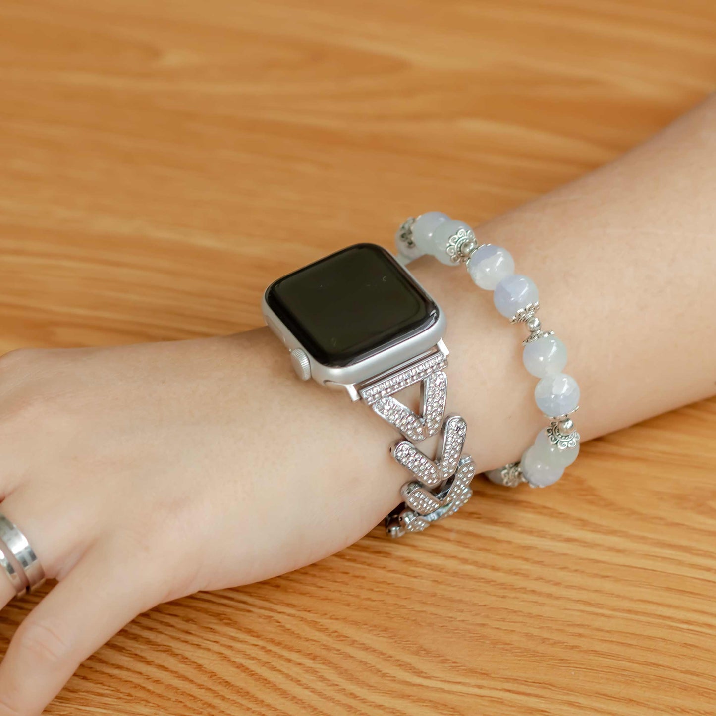 Polleo Diamond Bedazzled Luxus Stahl Armband