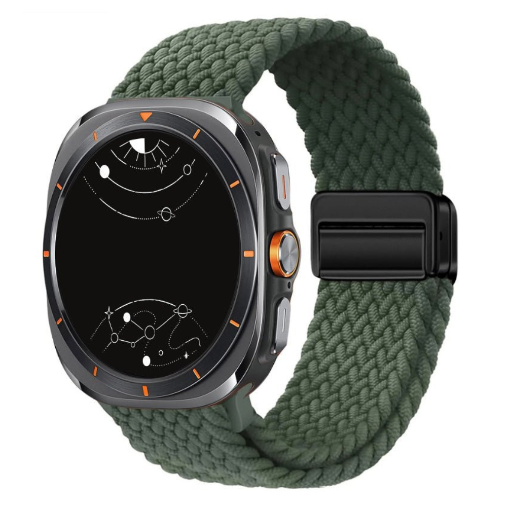 Ceno Magnetisches Geflochtenes Nylon-Schlaufen Armband für Galaxy Watch Ultra