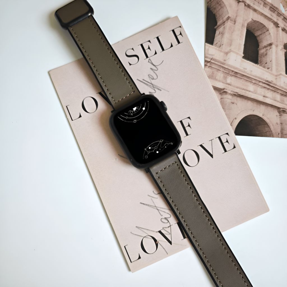 Confero Genuine Leather Band With Silicone Magnetic Buckle - Astra Straps
