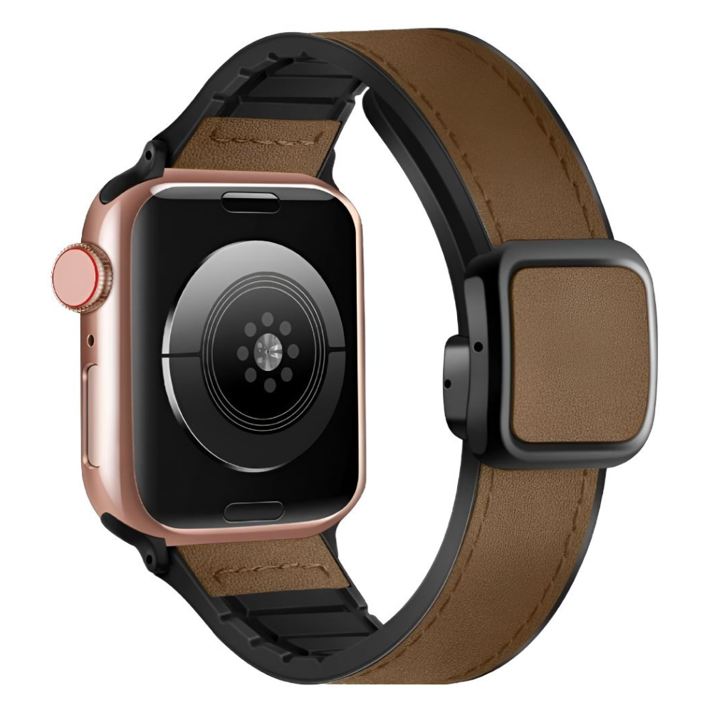 Confero Genuine Leather Band With Silicone Magnetic Buckle - Astra Straps