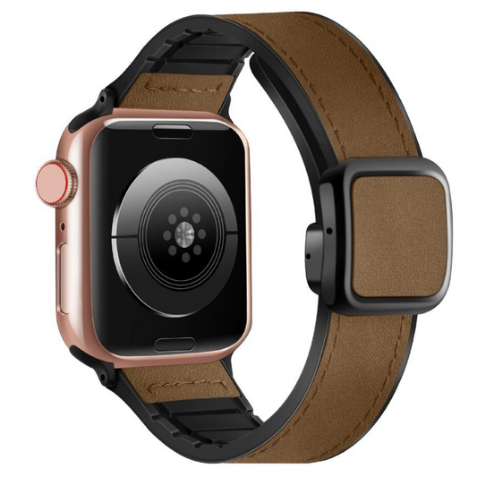 Confero Echtes Leder Armband mit Silikon-Magnetschließe