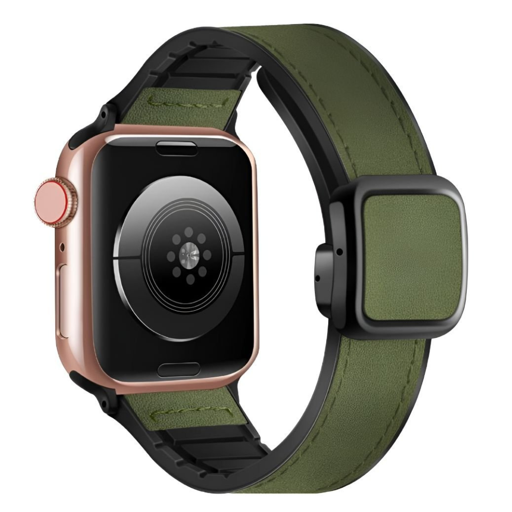 Confero Genuine Leather Band With Silicone Magnetic Buckle - Astra Straps