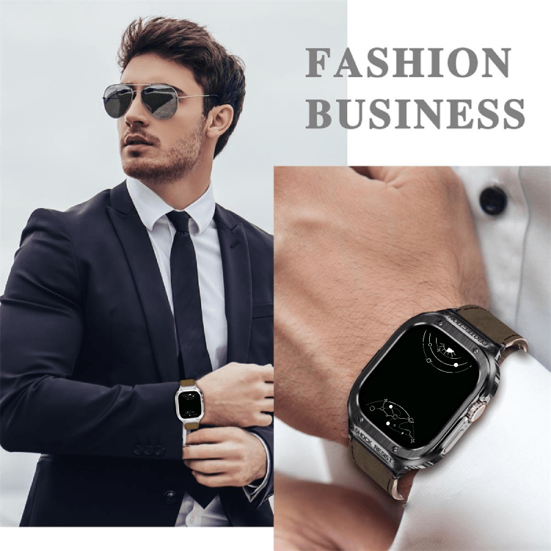 Fumi Genuine Leather Band With Metal Case - Astra Straps