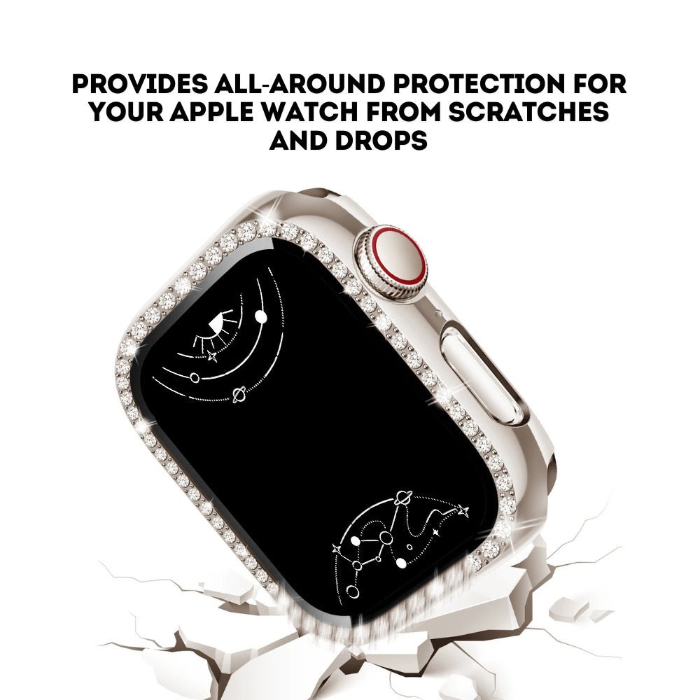 Indigeo Bling Diamant Gehärtetes Glas Gehäuse für Apple Watch Series 10