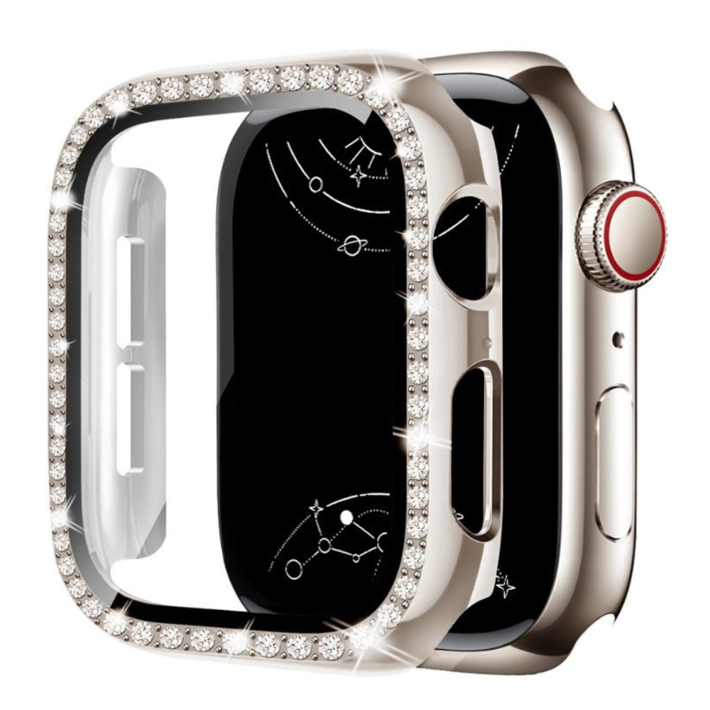 Indigeo Bling Diamant Gehärtetes Glas Gehäuse für Apple Watch Series 10