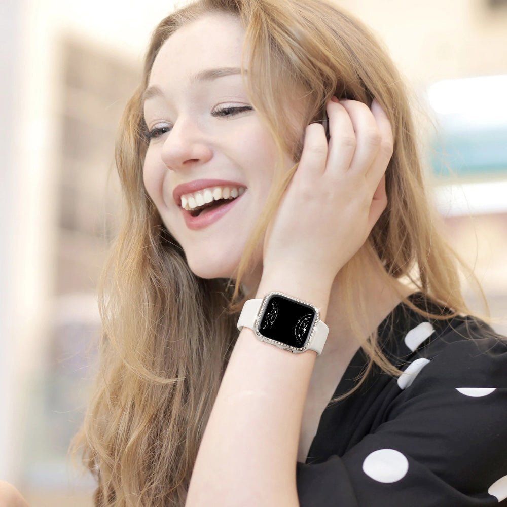 Indigeo Bling Diamant Gehärtetes Glas Gehäuse für Apple Watch Series 10