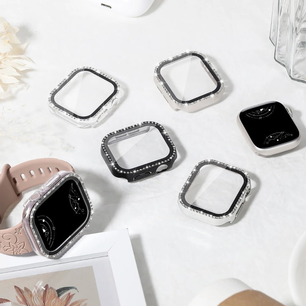 Indigeo Bling Diamant Gehärtetes Glas Gehäuse für Apple Watch Series 10