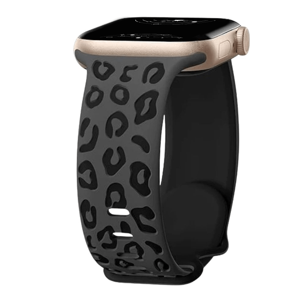 Obvius Silicone Band With Engraved Leopard Pattern - Astra Straps