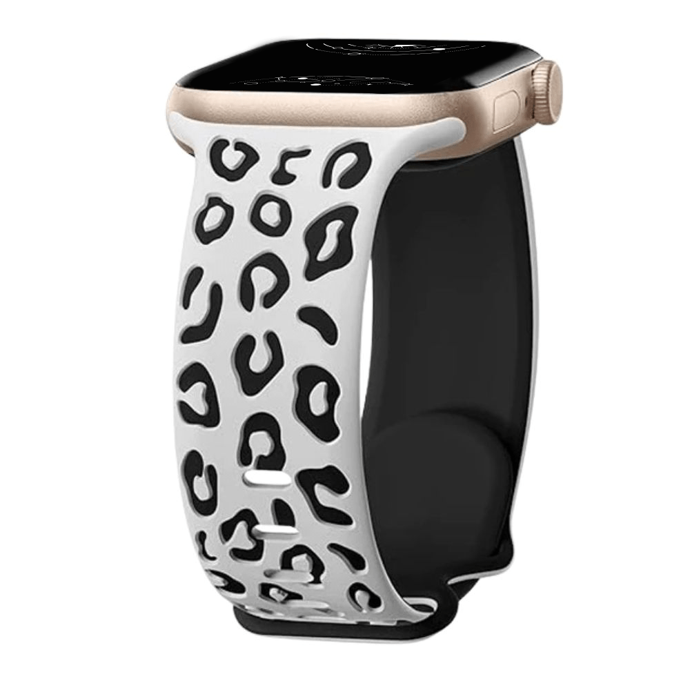 Obvius Silicone Band With Engraved Leopard Pattern - Astra Straps