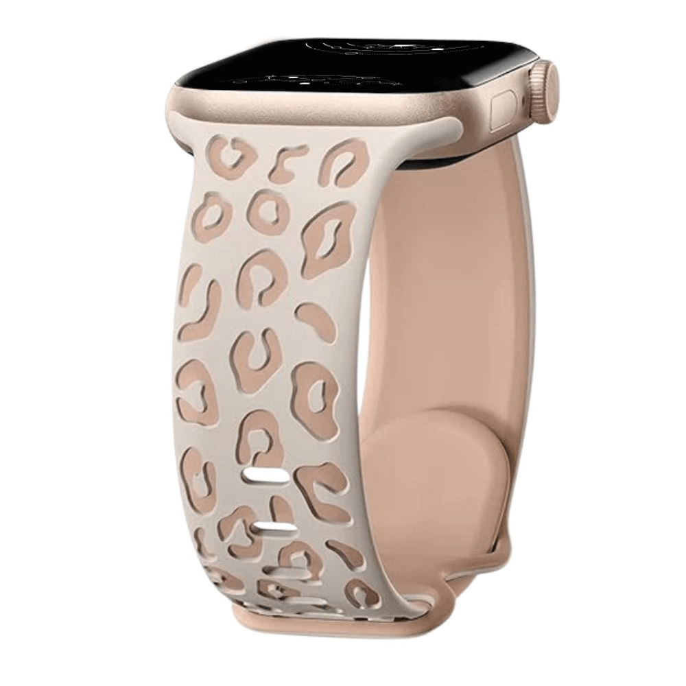 Obvius Silicone Band With Engraved Leopard Pattern - Astra Straps