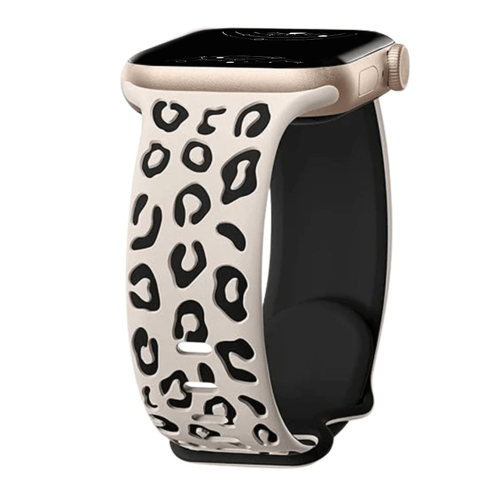 Obvius Silicone Band With Engraved Leopard Pattern - Astra Straps