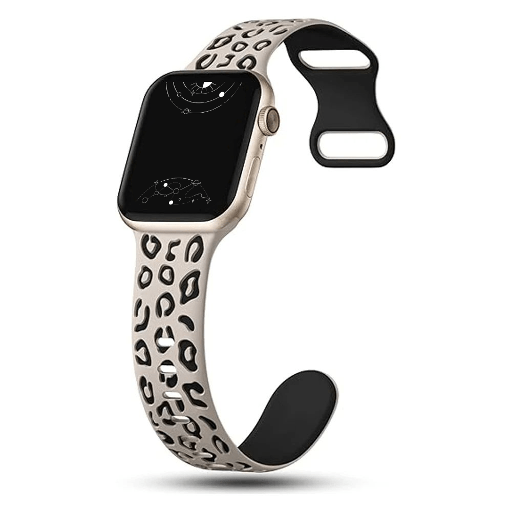 Obvius Silicone Band With Engraved Leopard Pattern - Astra Straps