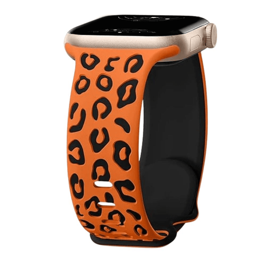 Obvius Silicone Band With Engraved Leopard Pattern - Astra Straps
