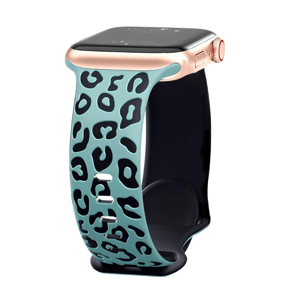 Obvius Silicone Band With Engraved Leopard Pattern - Astra Straps