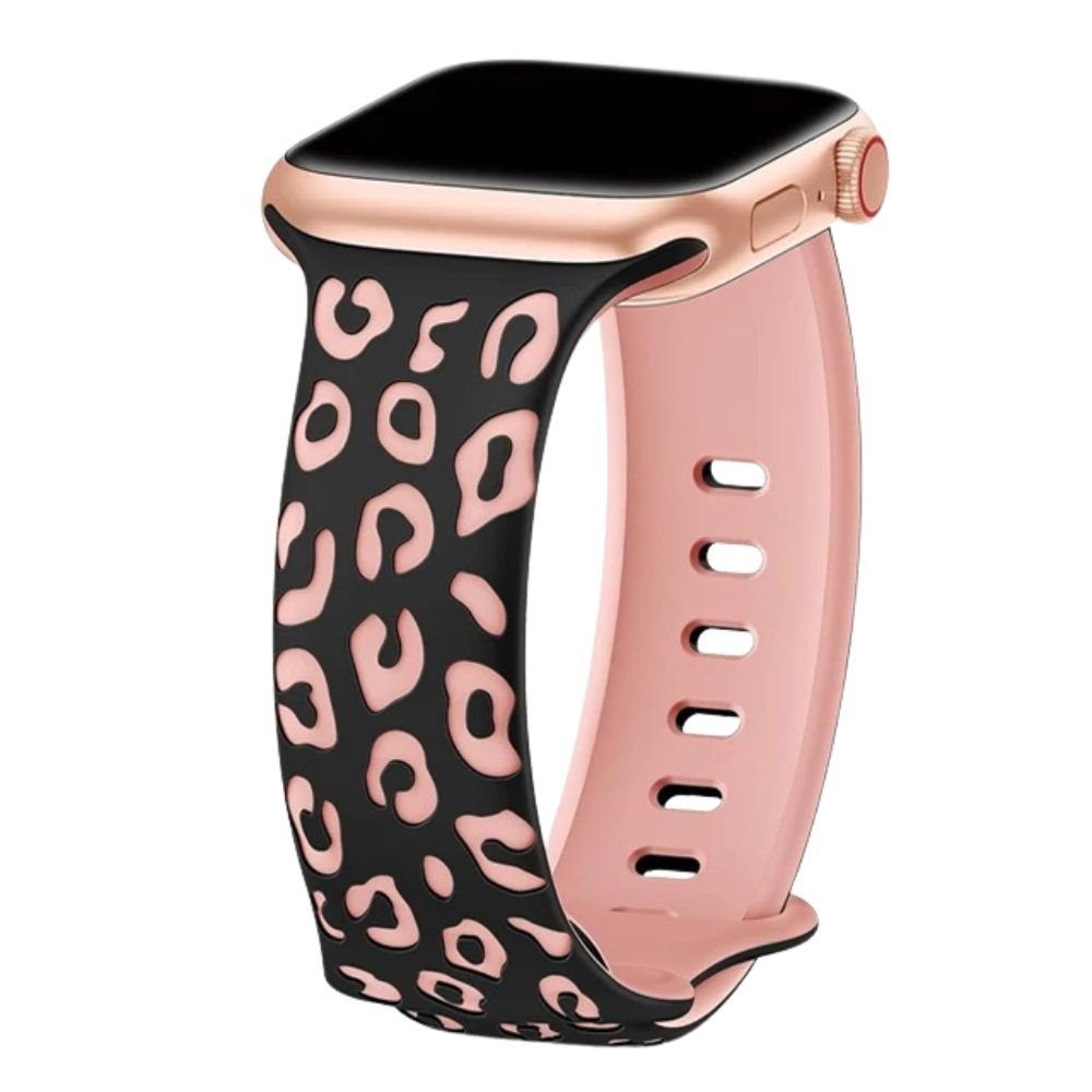 Obvius Silicone Band With Engraved Leopard Pattern - Astra Straps