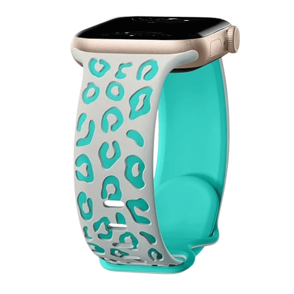 Obvius Silicone Band With Engraved Leopard Pattern - Astra Straps