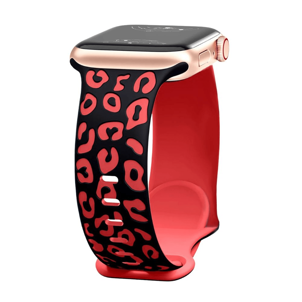 Obvius Silicone Band With Engraved Leopard Pattern - Astra Straps