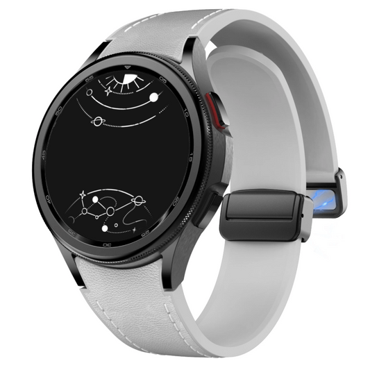 Plurimi Echtes Leder und Silikon Galaxy Armband