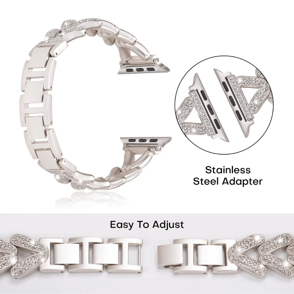 Polleo Diamond Bedazzled Luxus Stahl Armband