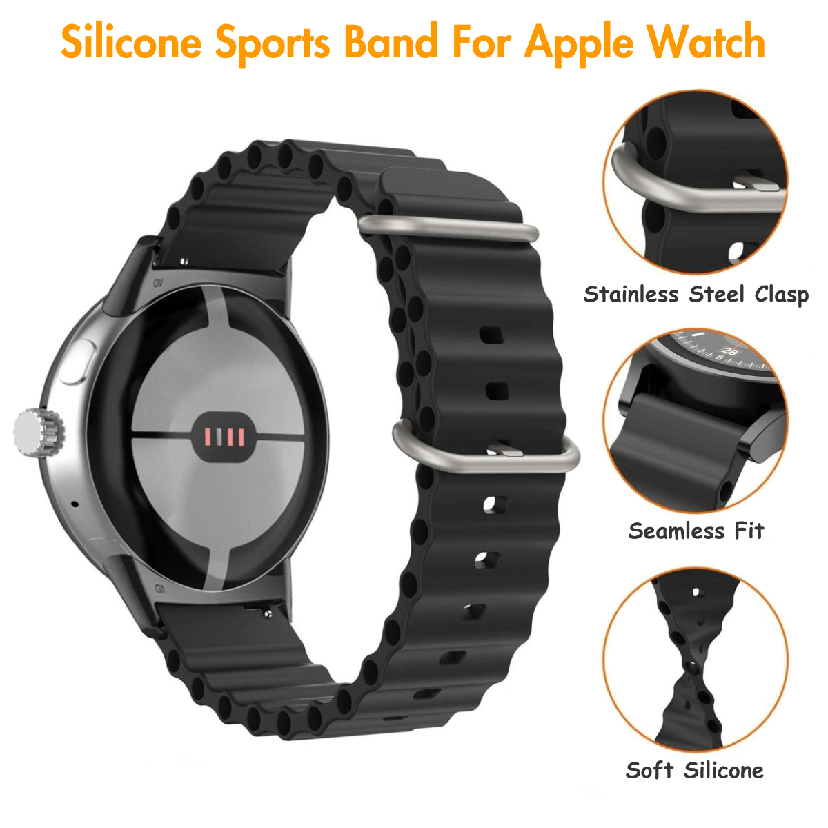 Vexi Silicone Sports Band For Google Pixel Watch - Astra Straps