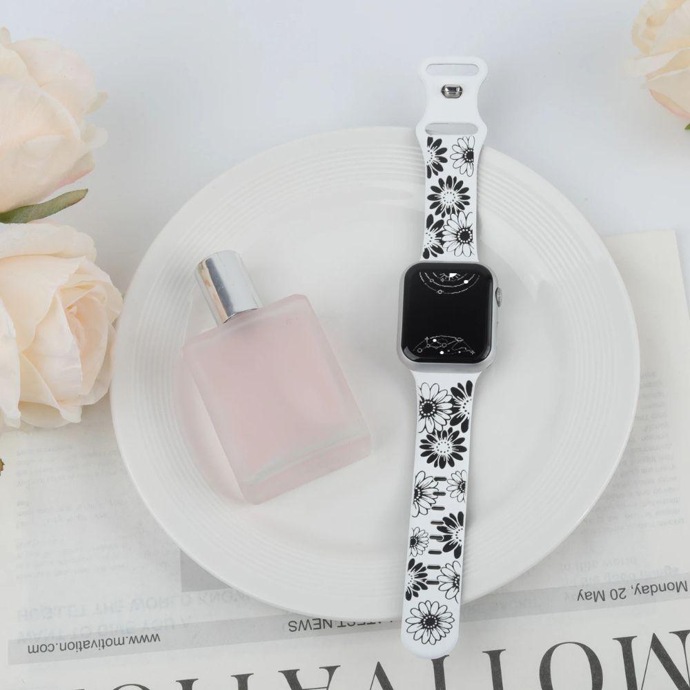 Virga Flower Engraved Silicone Band - Astra Straps